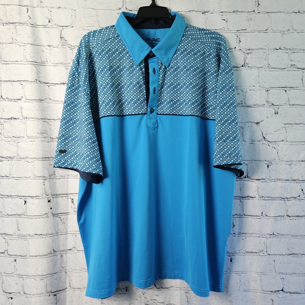 G-Mac Men's Golf Polo, Blue, Size 2XL XXL